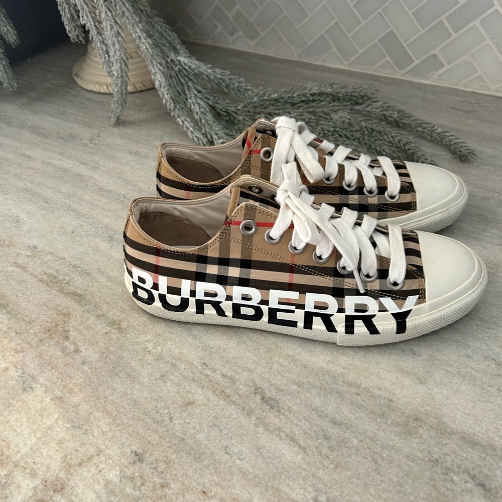 Burberry Check Sneakers with White Accents